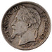 FRANCE, Napoléon III, Franc, 1866, Strasbourg, KM #806.2, EF(40-45), Silver, G..
