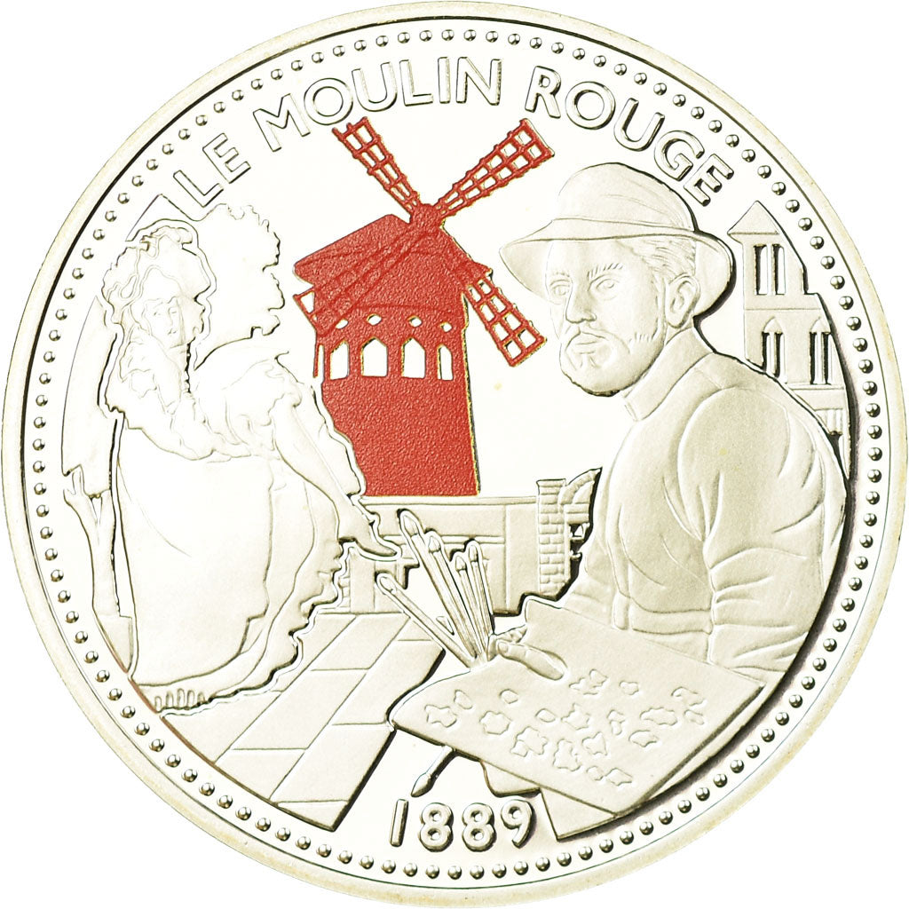 France, Medal, Les Joyaux de Paris, Le Moulin Rouge, MS(65-70), Silver