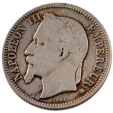 FRANCE, Napoléon III, Franc, 1868, Strasbourg, KM #806.2, VF(20-25), Silver, G..