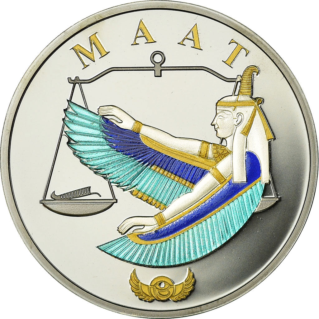 Égypte, Médaille, Les Dieux d'Egypte, Maat, FDC, Argent