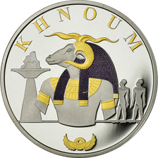Egitto, medaglia, Les Dieux d'Egypte, Khnoum, FDC, Argento