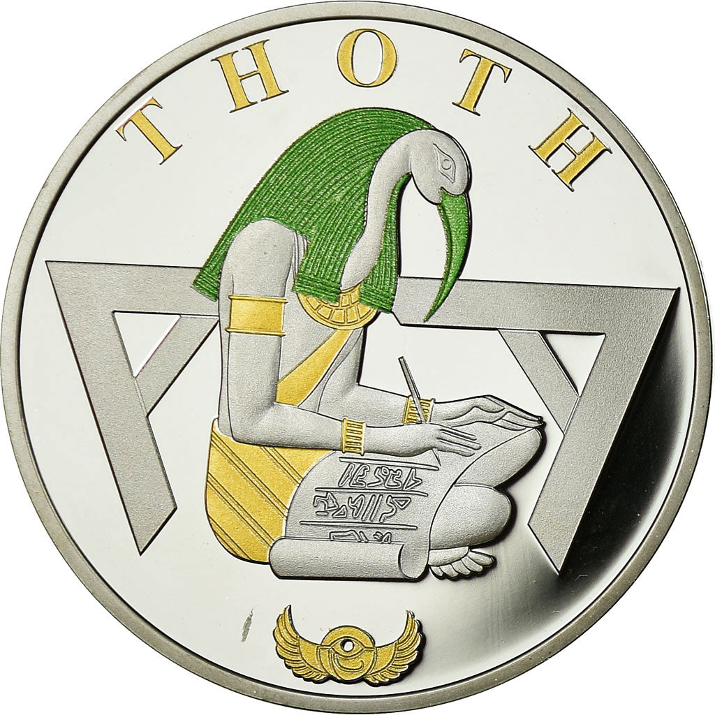 Egypt, Medal, Les Dieux d'Egypte, Thoth, MS(65-70), Silver