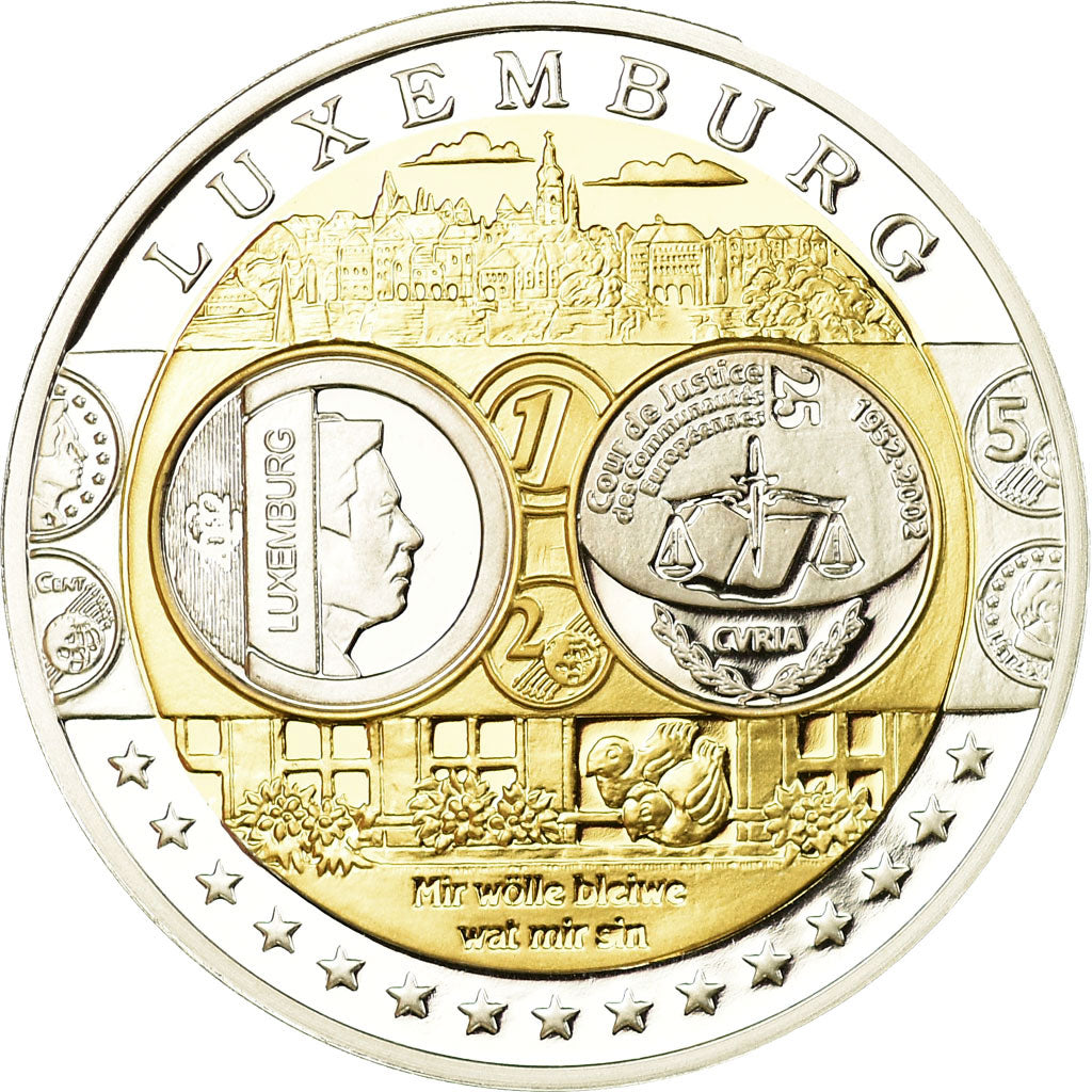 Luxemburgo, medalla, Euro, Europa, FDC, Plata