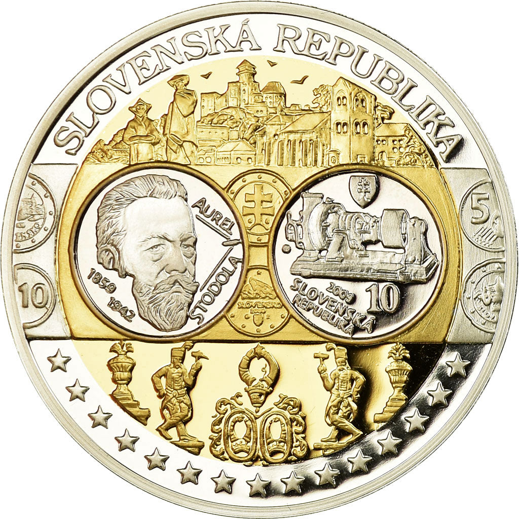Slovakia, Medal, Euro, Europa, MS(65-70), Silver