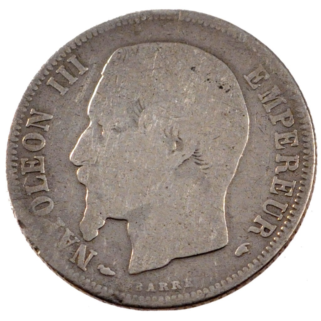 FRANCE, 1 Franc, 1854, Paris, VG(8-10), Silver, Gadoury #460, 4.66