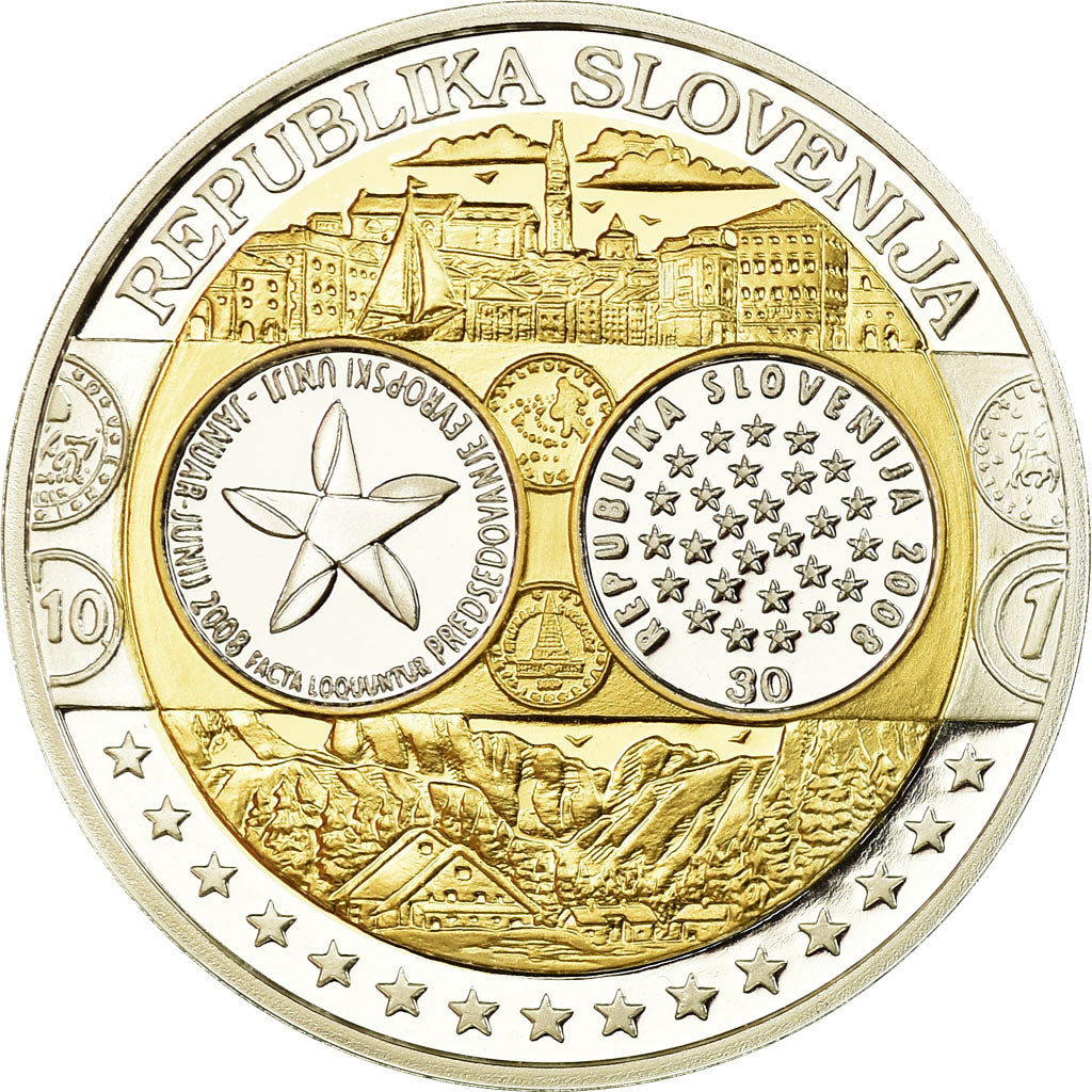 Slovenia, Medal, Euro, Europa, MS(65-70), Silver
