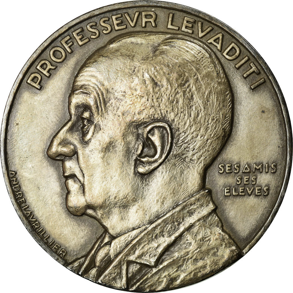 France, Medal, Médecine, Professeur Lévaditi, 1945, Lavrillier, MS(63)