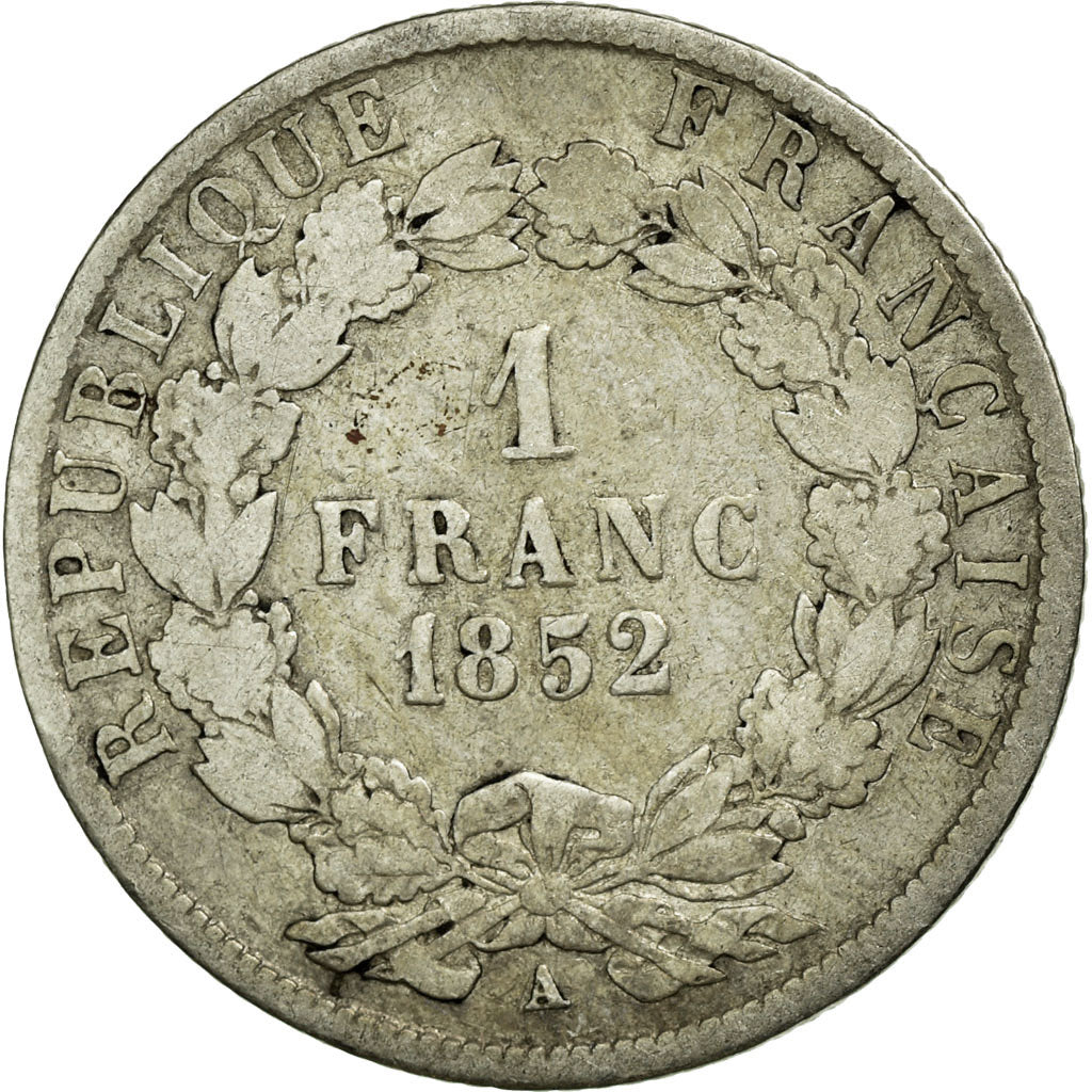 Monnaie, France, Napoleon III, Napoléon III, Franc, 1852, Paris, TB, Argent