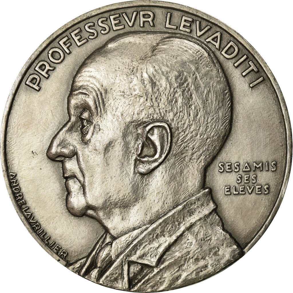 Francia, medaglia, Médecine, Professeur Lévaditi, 1945, Lavrillier, SPL