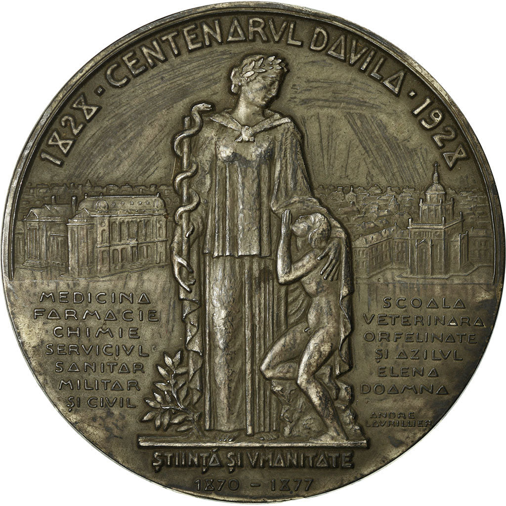 Romania, Medal, Général Docteur Davila, Epreuve d'Auteur, Medicine, 1928