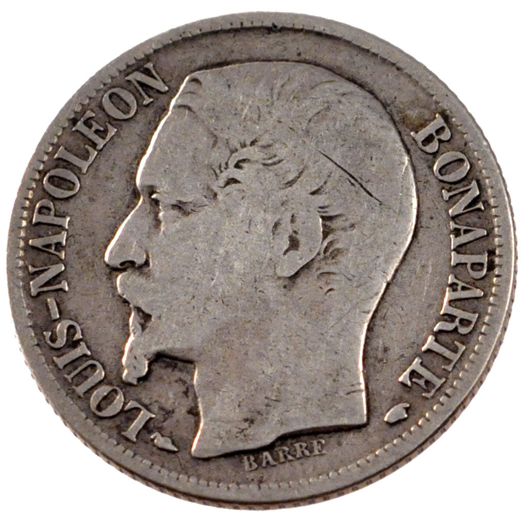 FRANCE, Napoléon III, Franc, 1852, Paris, KM #772, VF(20-25), Silver, Gadoury #.