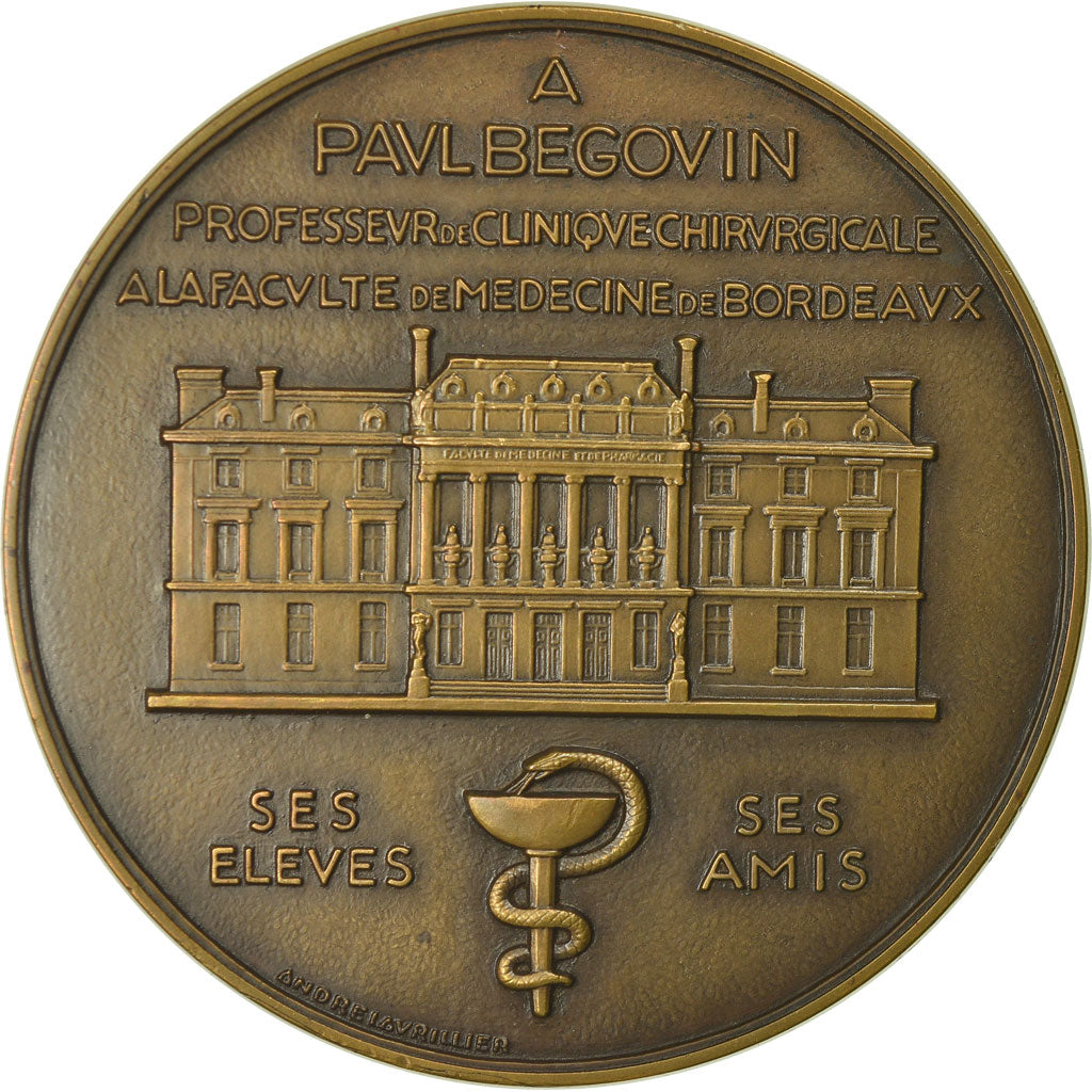 Frankreich, Medaille, Professeur Paul Begovin, Bordeaux, Medicine, 1938