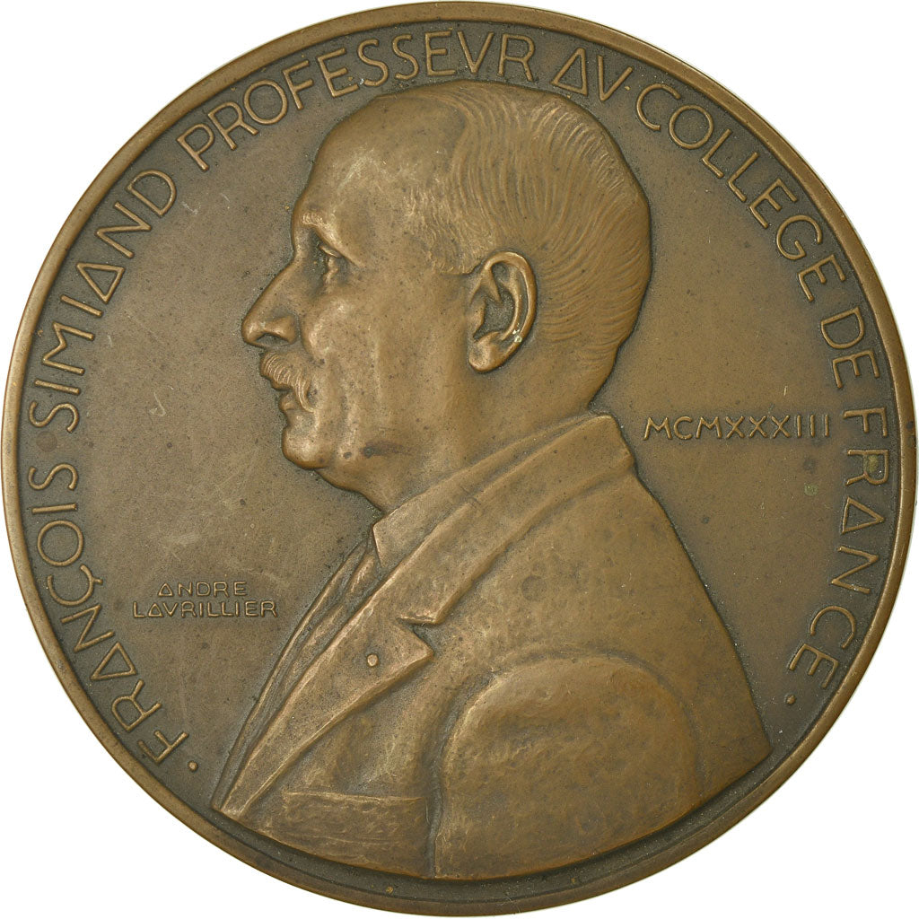 France, Médaille, Joseph Simiand, Professeur au Collège de France, 1933