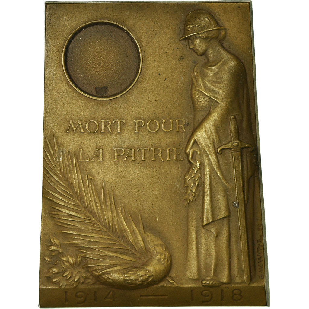 Bélgica, medalla, Mort pour la Patrie, Politics, Society, War, 1914-1918