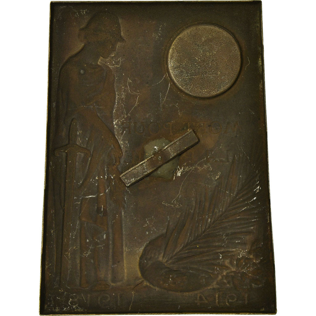 Bélgica, medalla, Mort pour la Patrie, Politics, Society, War, 1914-1918