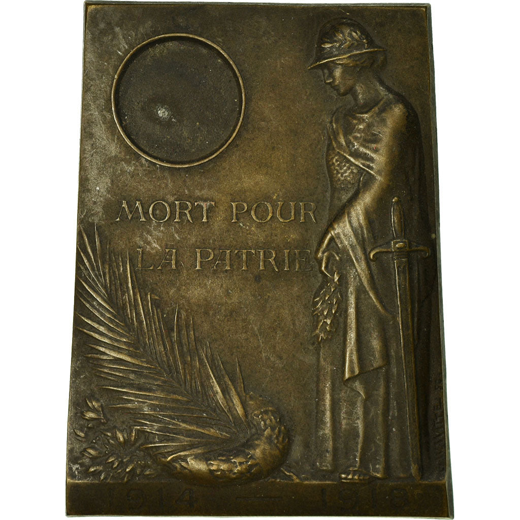 Bélgica, medalla, Mort pour la Patrie, Politics, Society, War, 1914-1918