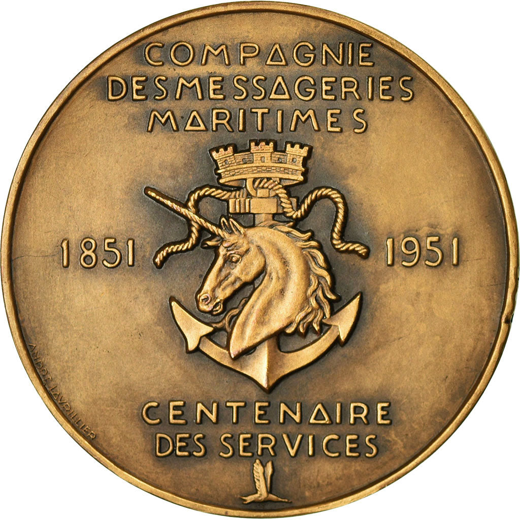 Frankreich, Medaille, Compagnie des Messageries Maritimes, Shipping, 1951