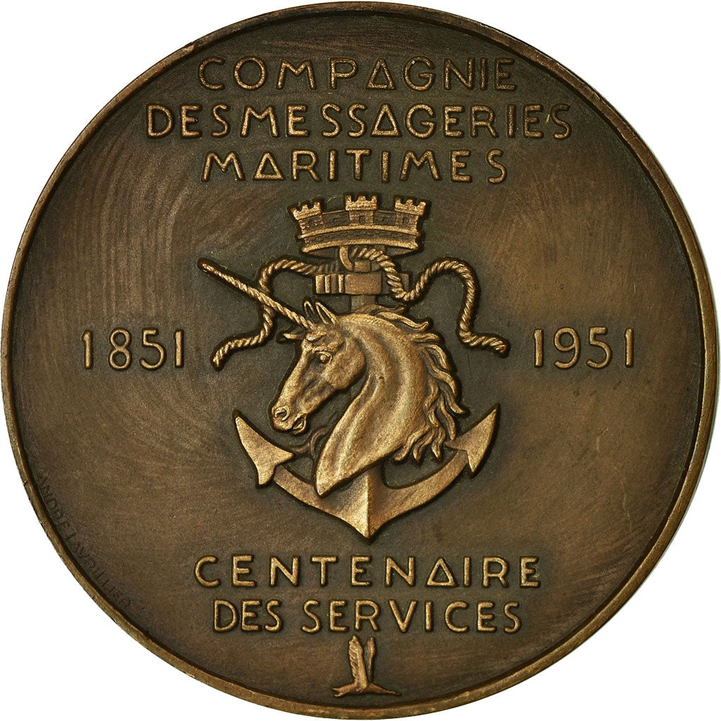 Frankreich, Medaille, Compagnie des Messageries Maritimes, Shipping, 1951