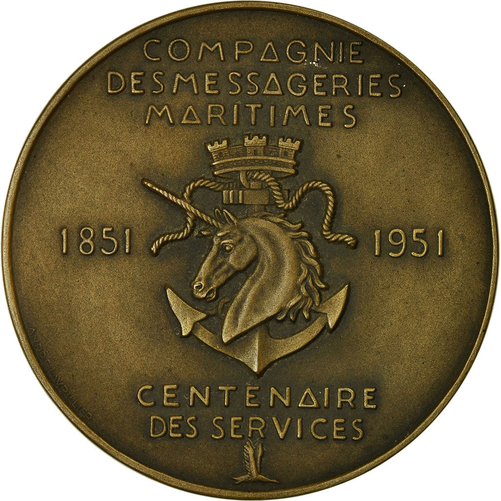 Frankreich, Medaille, Compagnie des Messageries Maritimes, Shipping, 1951