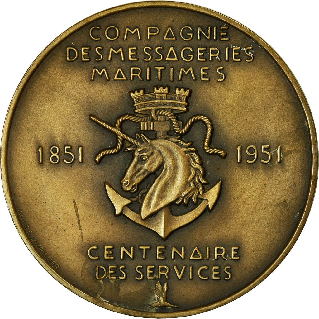 Frankreich, Medaille, Compagnie des Messageries Maritimes, Shipping, 1951