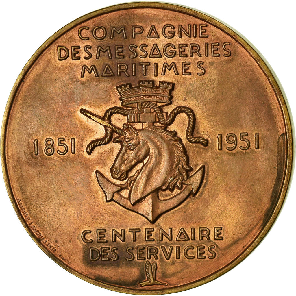 France, Médaille, Compagnie des Messageries Maritimes, Shipping, 1951