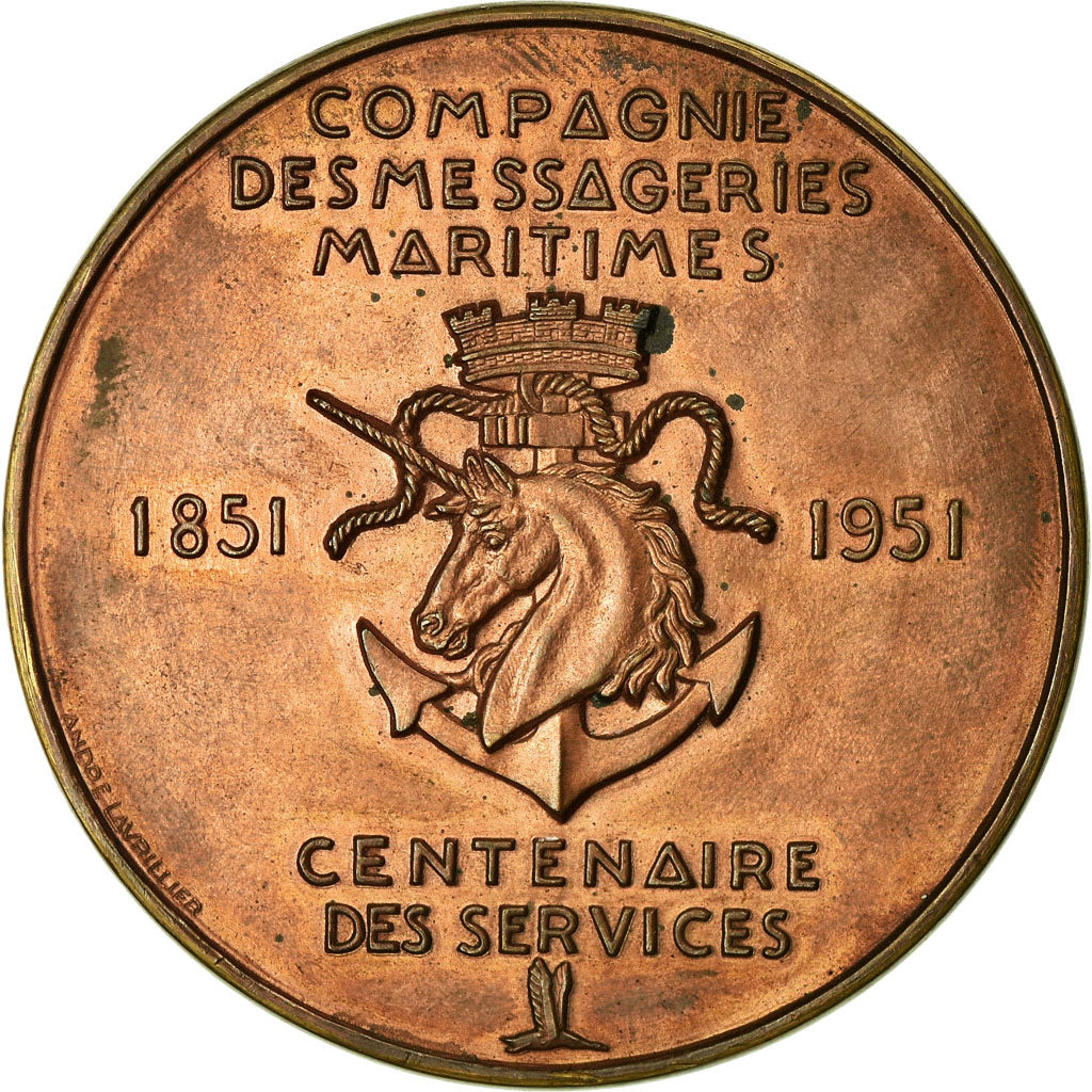 France, Médaille, Compagnie des Messageries Maritimes, Shipping, 1951