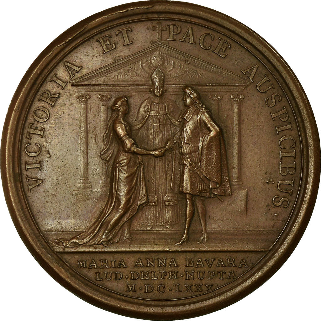 France, Médaille, Louis XIV, Mariage du Dauphin avec Marie-Anne de Bavière
