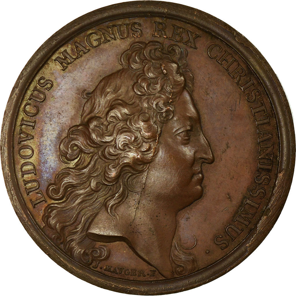 France, Medal, Louis XIV, Levée du Siège de Toulon, 1707, Mauger, MS(60-62)