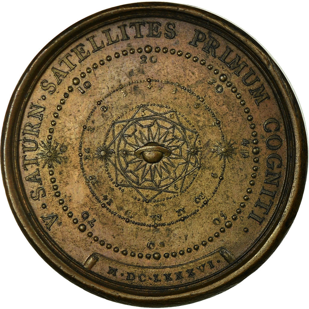 France, Medal, Louis XIV, Découverte de Cinq Satellites de Saturne, 1686