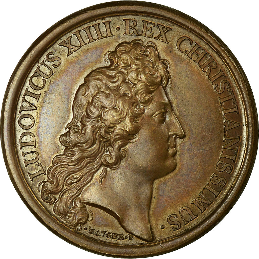 France, Medal, Louis XIV, Prise de Dôle, 1668, Mauger, MS(63), Bronze, Divo:105