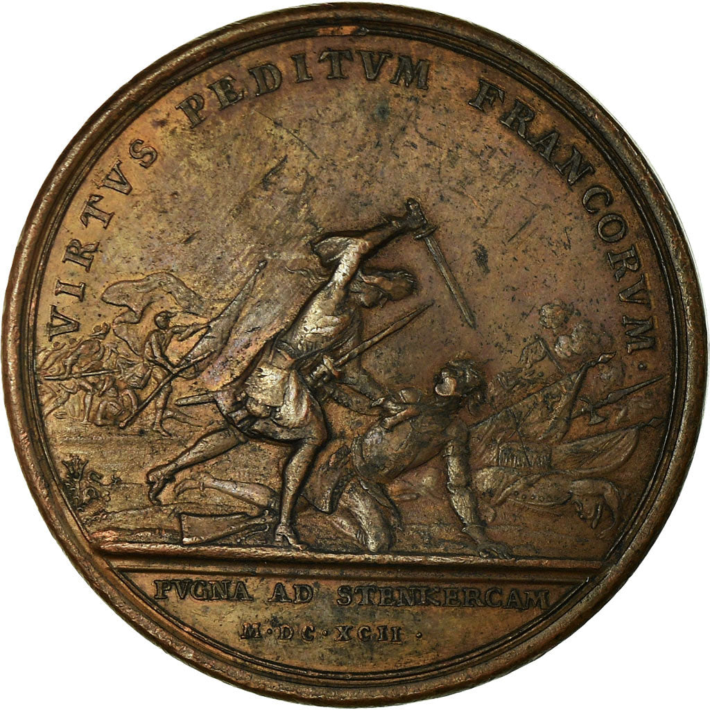 France, Medal, Louis XIV, Combat de Steenkerque, 1692, Mauger, AU(50-53)