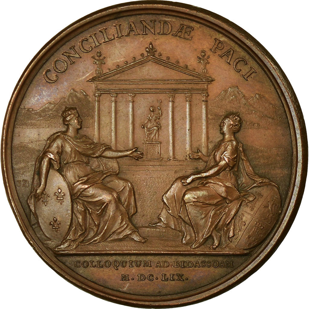 France, Médaille, Louis XIV, Conférence de Paix sur l''Ile des Faisans, 1659