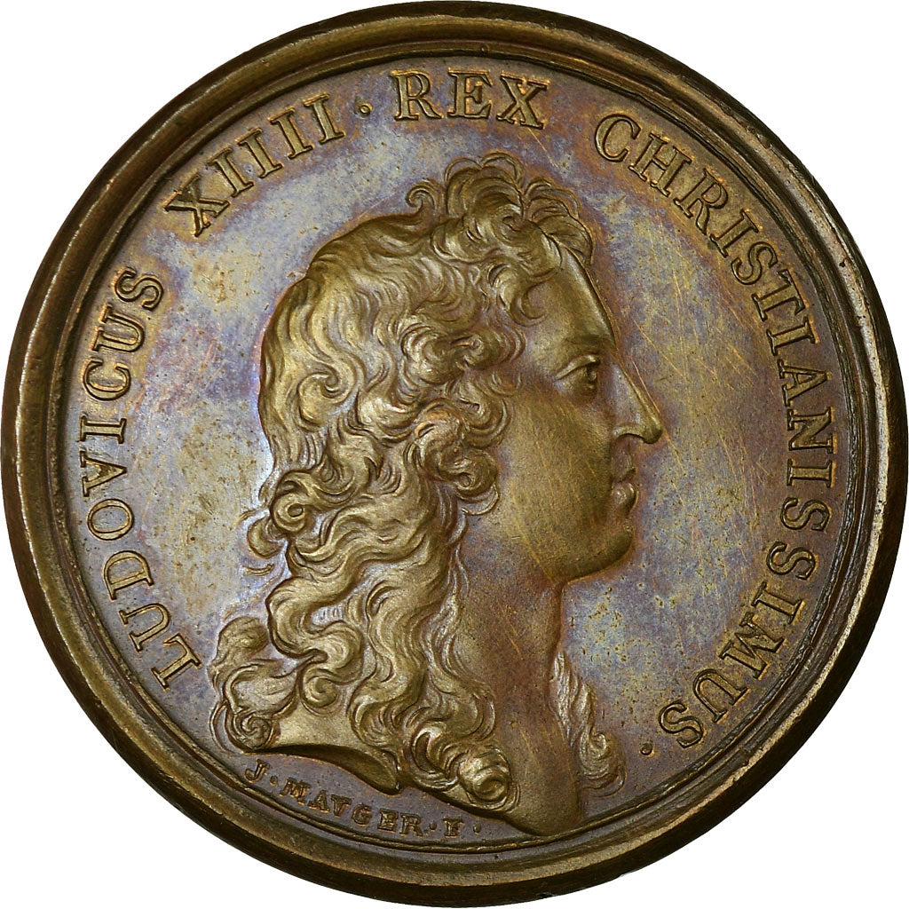 France, Medal, Louis XIV, Prise de Landrecies, Condé et Saint-Ghislain, 1655