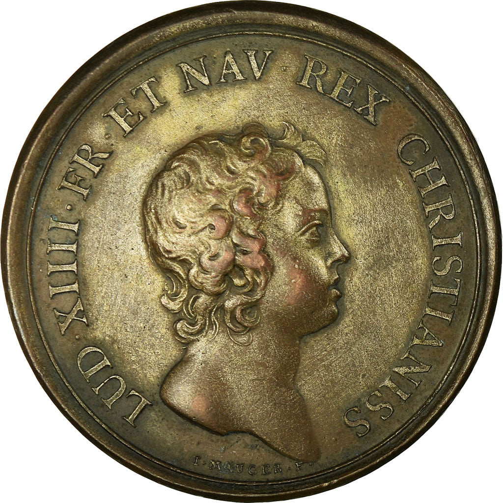 France, Medal, Louis XIV, Prise de Gravelines, 1644, Mauger, AU(50-53), Bronze