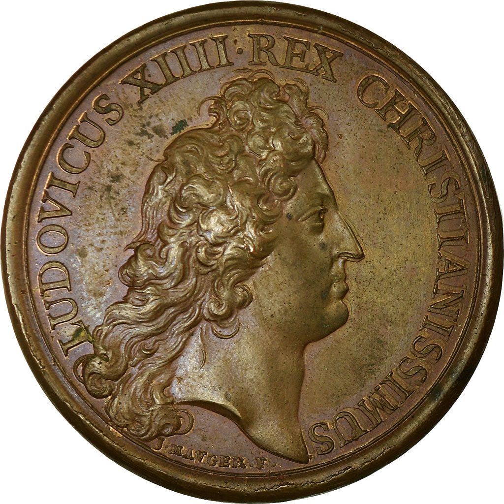 França, Medal, Louis XIV, La Clémence du Roi, 1666, Mauger, AU(55-58), Bronze