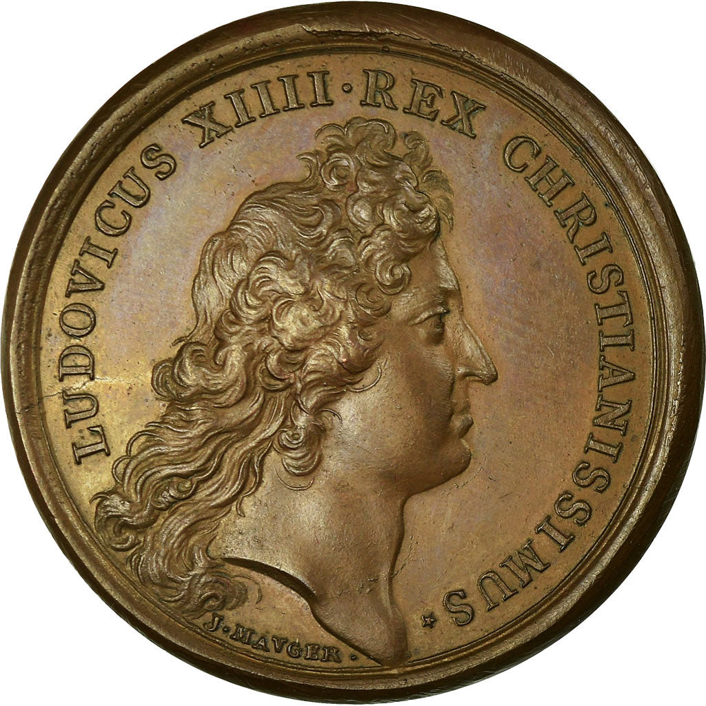 France, Médaille, Port de Rochefort, Louis XIV, 1666, Mauger, SUP, Bronze
