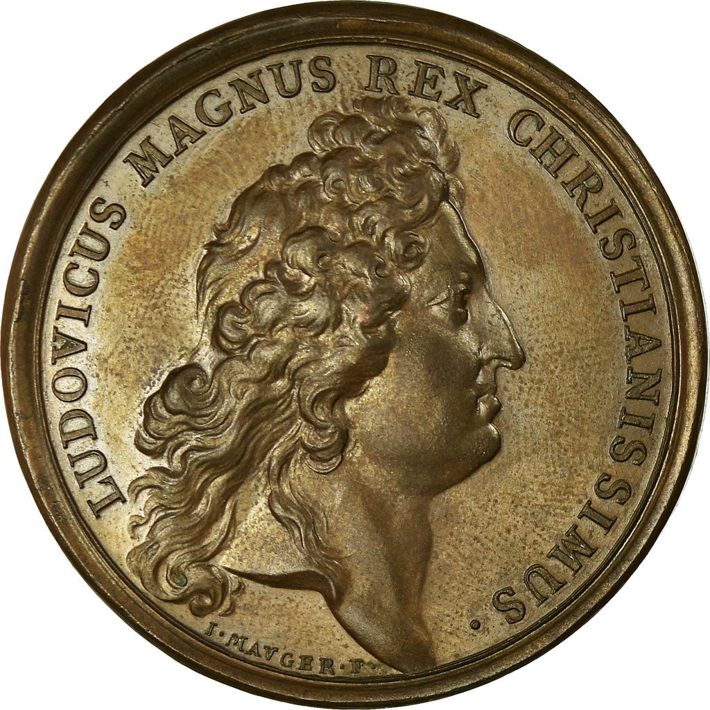 France, Médaille, Louis XIV, Le Port de Brest, 1676, Mauger, SUP, Bronze