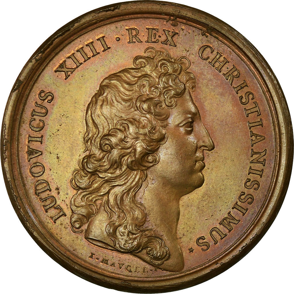 France, Médaille, Louis XIV, Les Revues Militaires, 1665, Mauger, SUP, Cuivre
