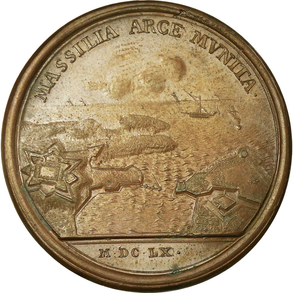 France, Medal, Louis XIV, La Citadelle de Marseille, 1660, Mauger, AU(50-53)
