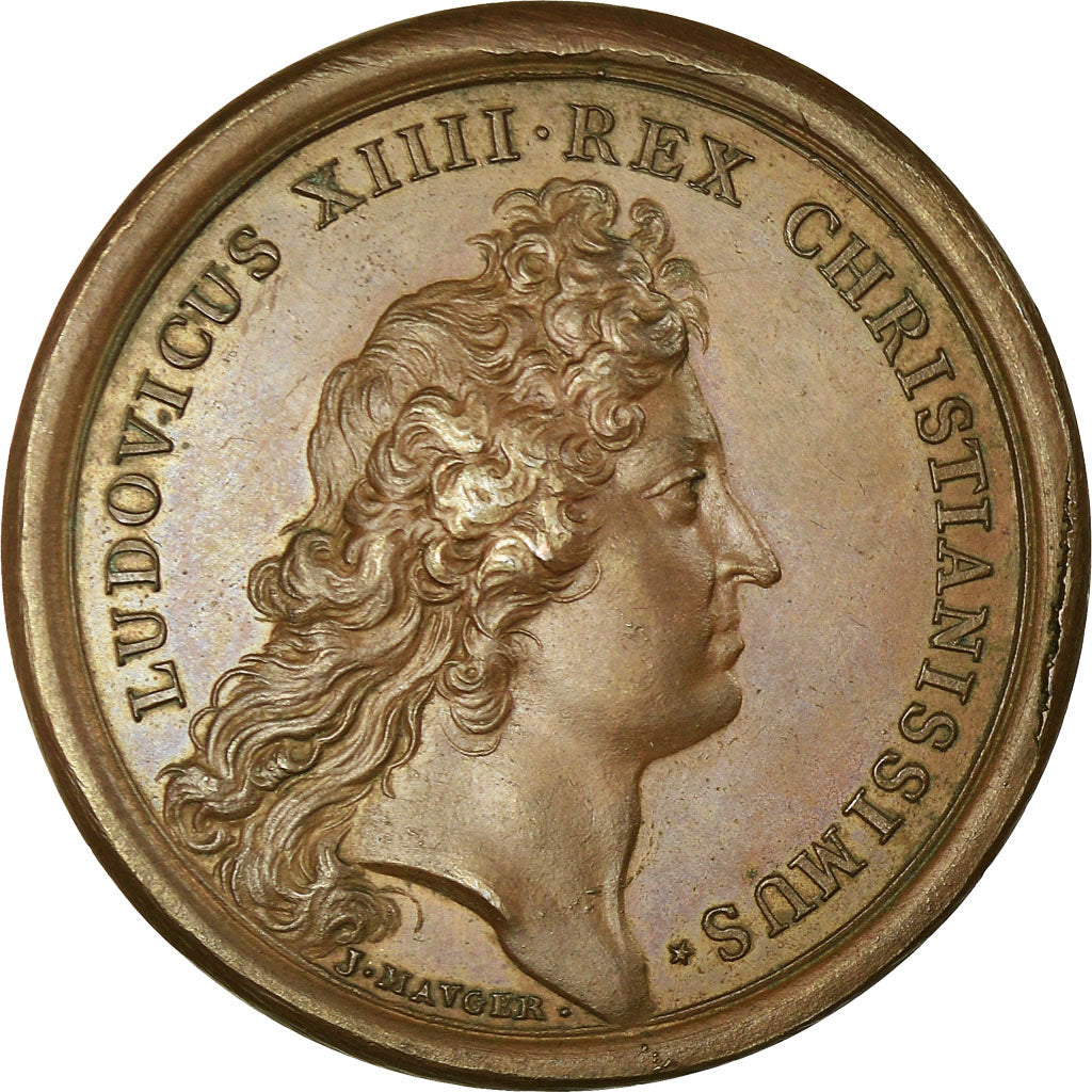 France, Medal, Prise de Douai, Louis XIV, History, 1667, Mauger, AU(55-58)