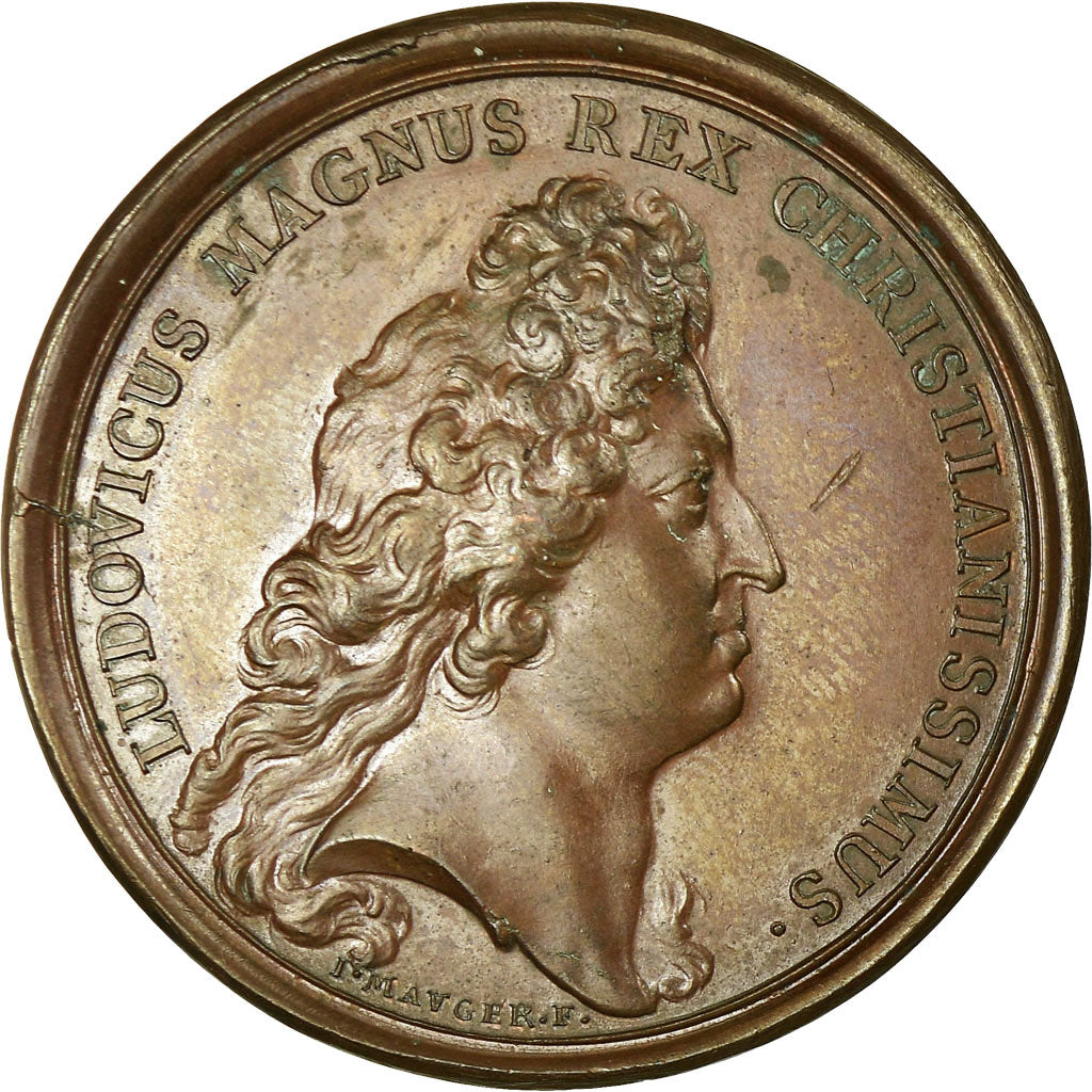 France, Medal, Le Port de Toulon, Louis XIV, History, 1680, Mauger, MS(60-62)