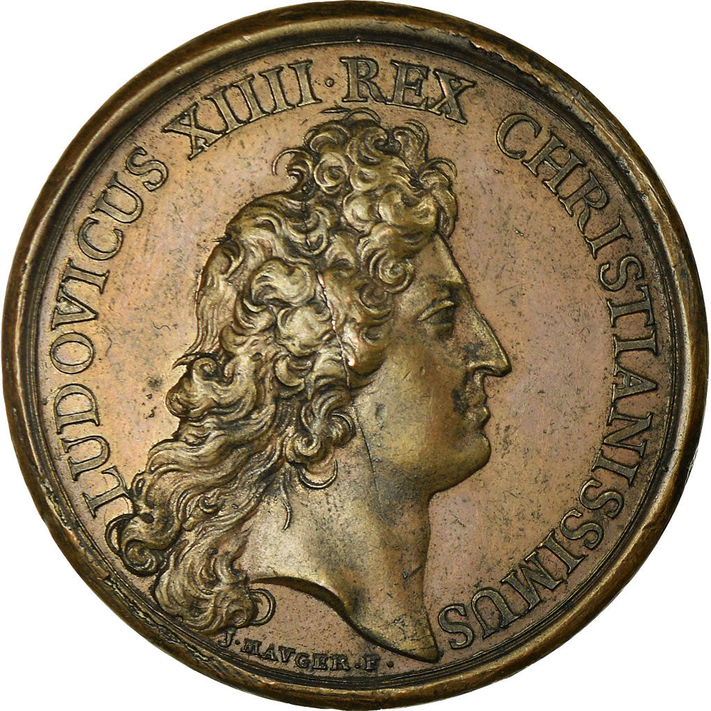 France, Medal, Louis XIV, Prise d'Oudenaarde, History, 1667, Mauger, AU(55-58)