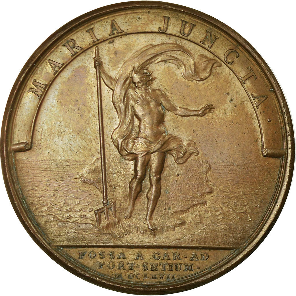 Frankreich, Medaille, Louis XIV, Le Canal des Deux Mers, 1667, Mauger, VZ