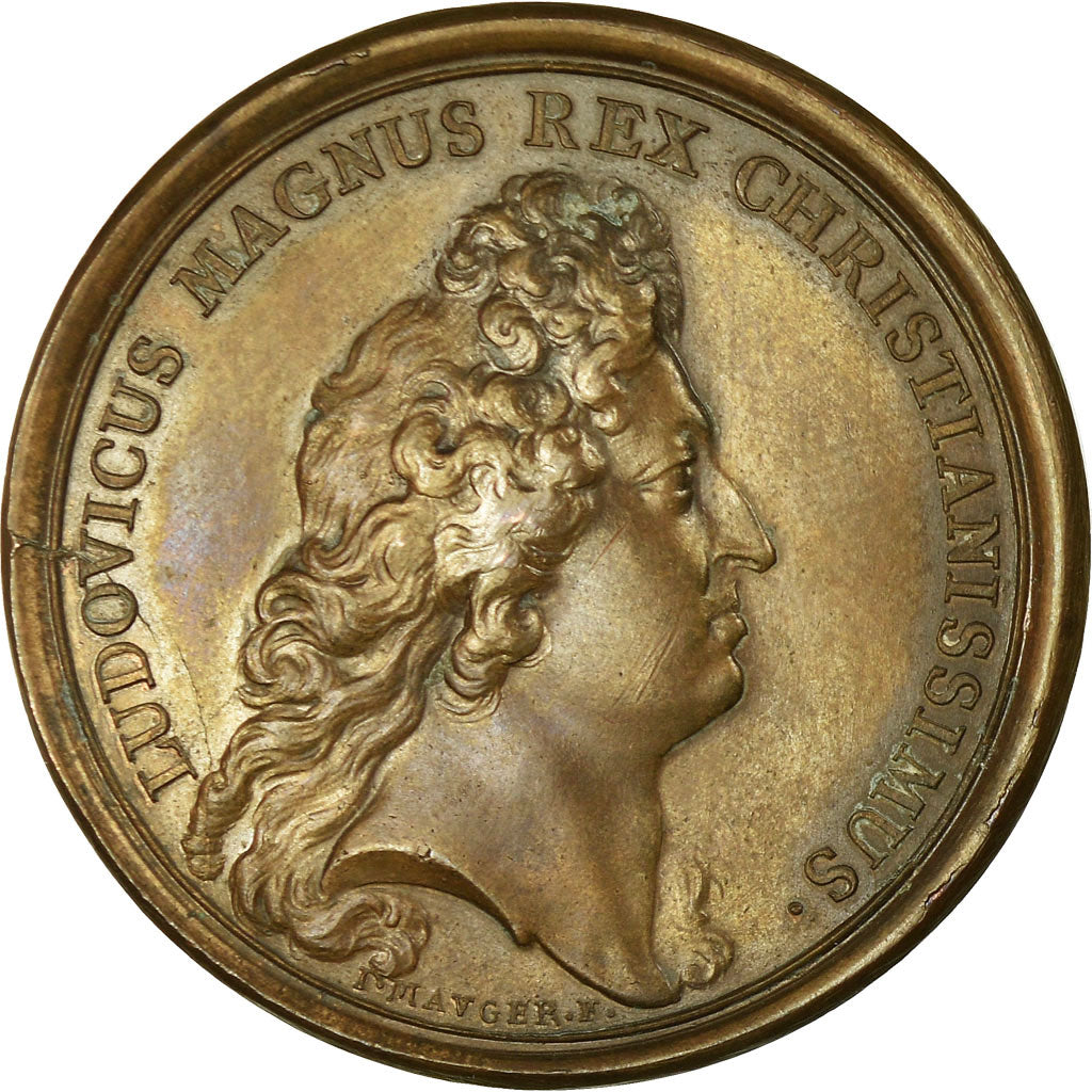 France, Medal, Louis XIV, Bataille de Cassel, 1677, Mauger, AU(55-58), Bronze