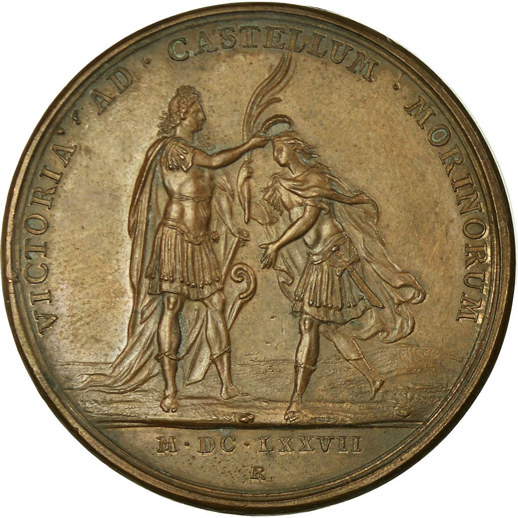France, Medal, Louis XIV, Bataille de Cassel, 1677, Mauger, AU(55-58), Bronze