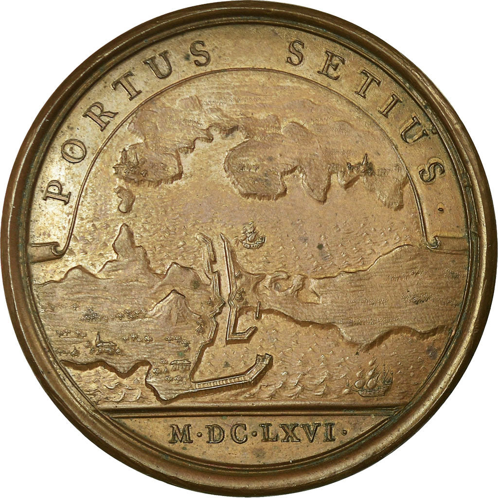 Francia, medaglia, Louis XIV, Le Port de Sète, 1666, Mauger, SPL-, Bronzo