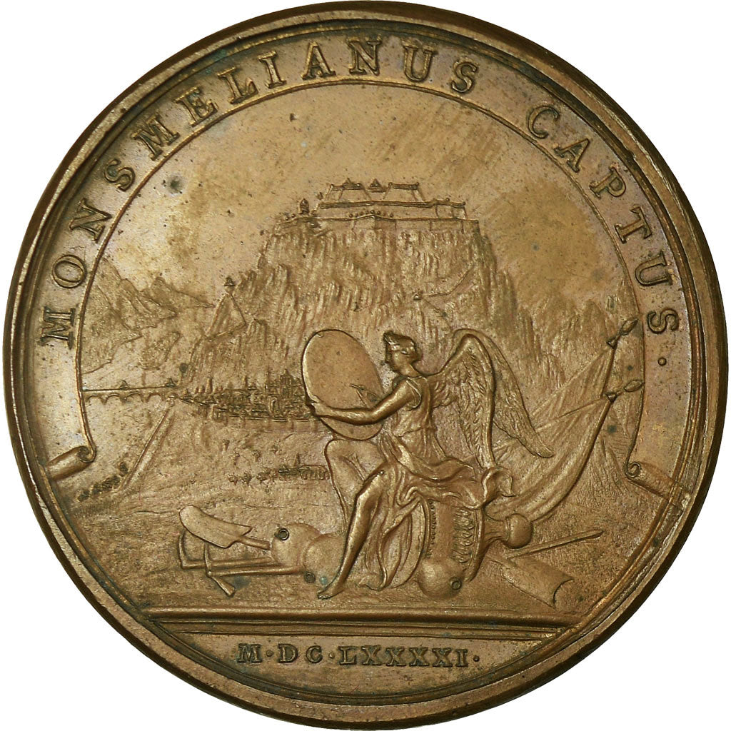 Frankreich, Medaille, Louis XIV, Prise de Montmélian, 1691, Mauger, VZ, Bronze