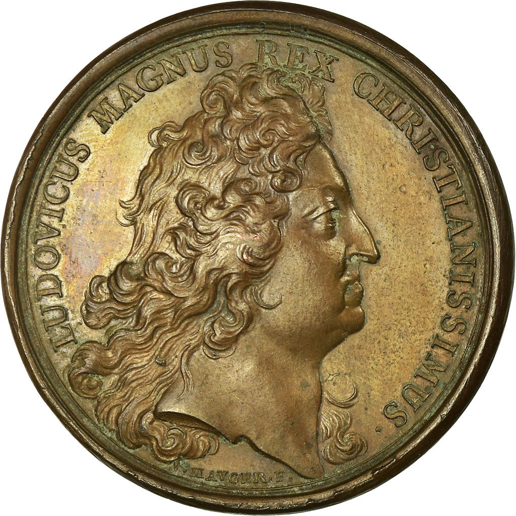Francia, medalla, Louis XIV, Nice et Mons prises  le même Jour, 1691, Mauger