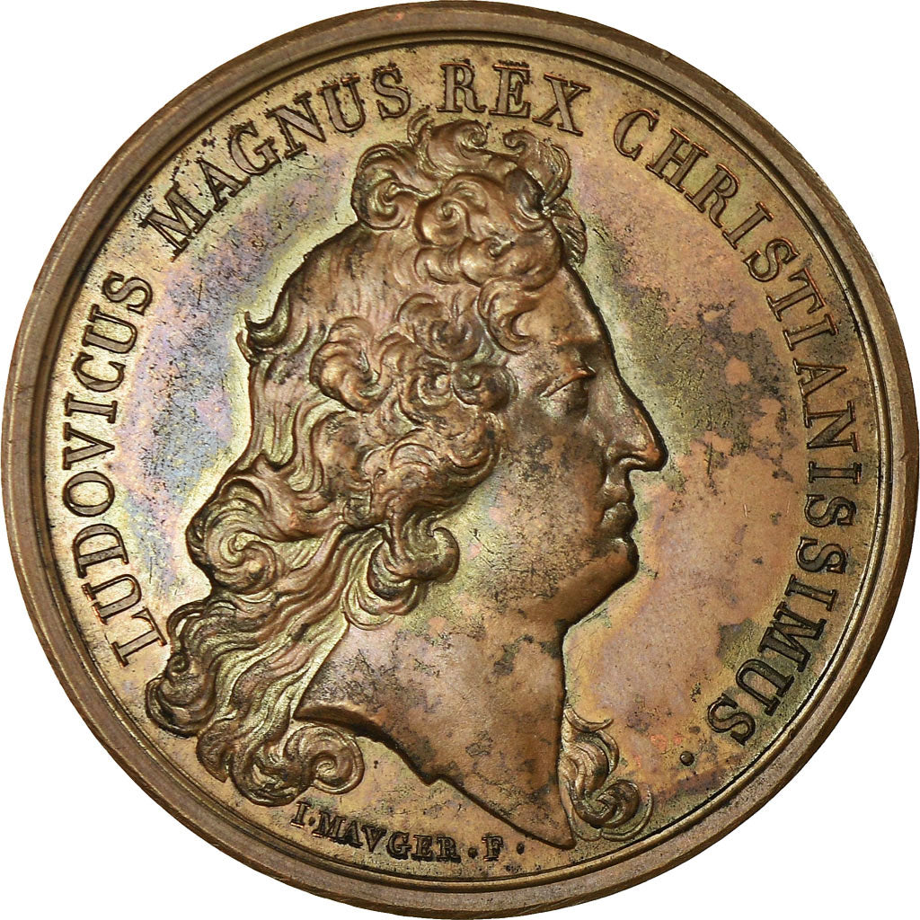 France, Medal, Louis XIV, Levée du Second Siège de Charleroi, 1677, Mauger