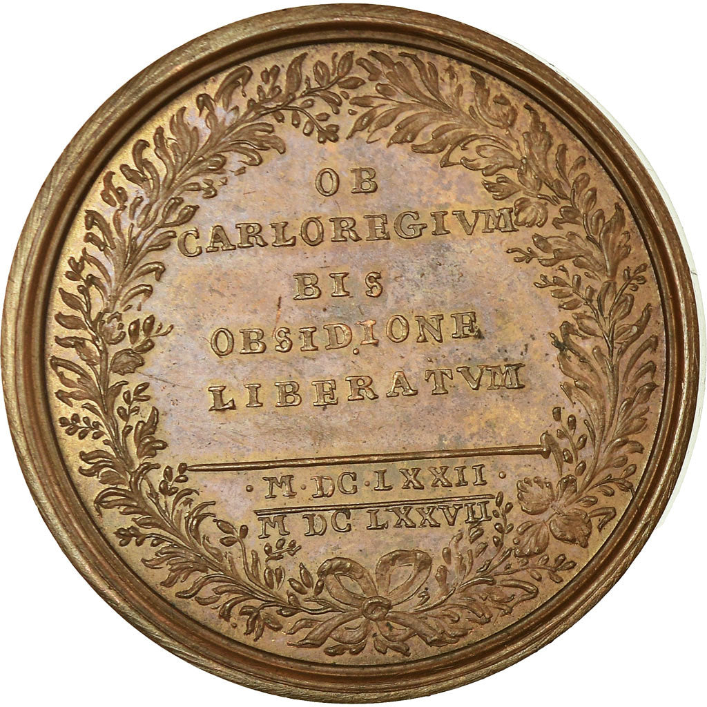 France, Medal, Louis XIV, Levée du Second Siège de Charleroi, 1677, Mauger